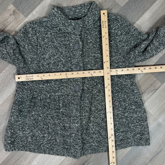 Willi Smith Marled Peplum Wool Blend Cardigan Sweater Grey  XL - Picture 11 of 12